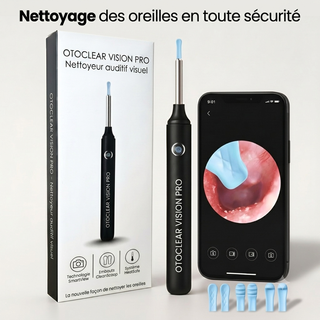 OtoClear Vision — Nettoyeur auditif intelligent 360°
