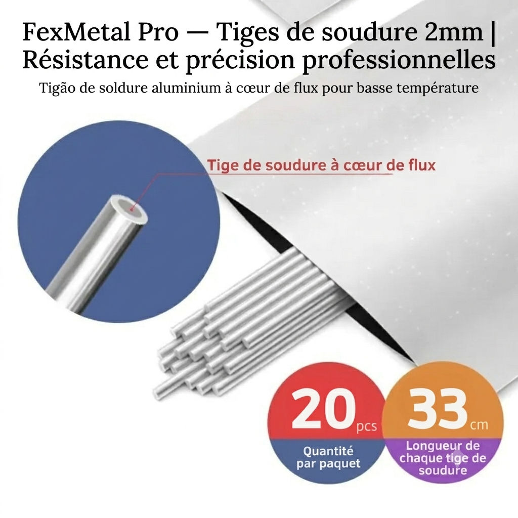 FexMetal Pro — Tiges de soudure 2mm | Résistance et précision professionnelles