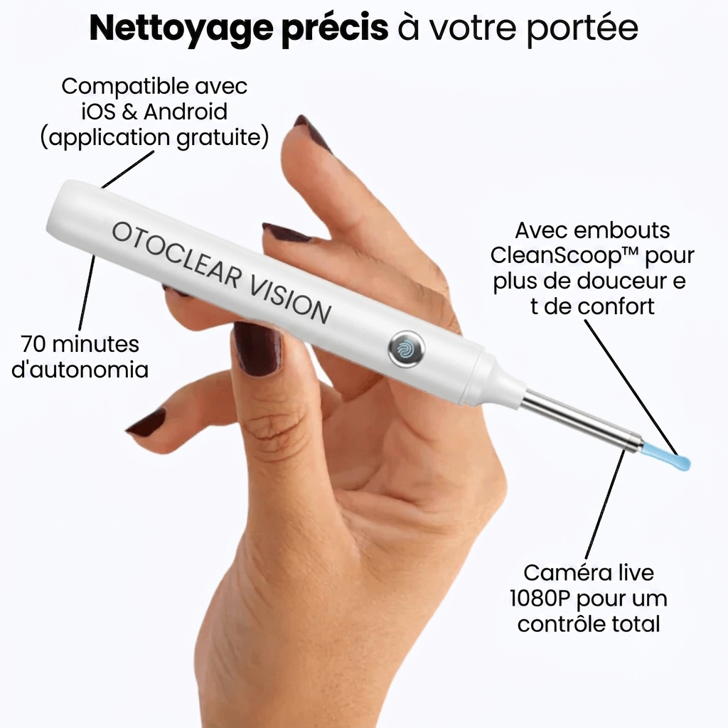 OtoClear Vision — Nettoyeur auditif intelligent 360°
